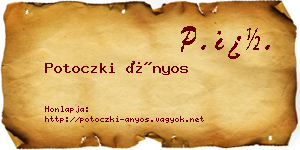 Potoczki Ányos névjegykártya